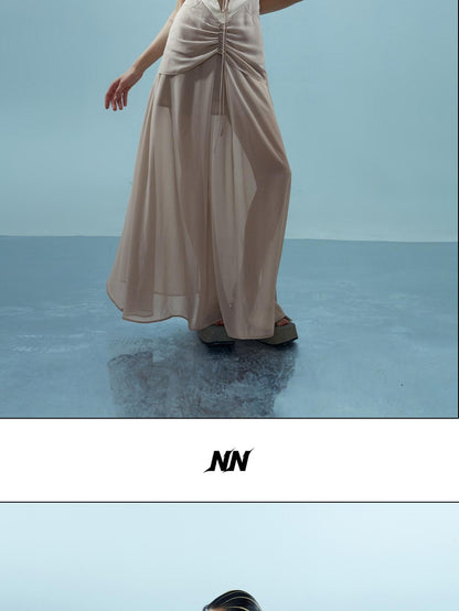 NORTH NODE Elegant Beaded Ruched Strappy Women&