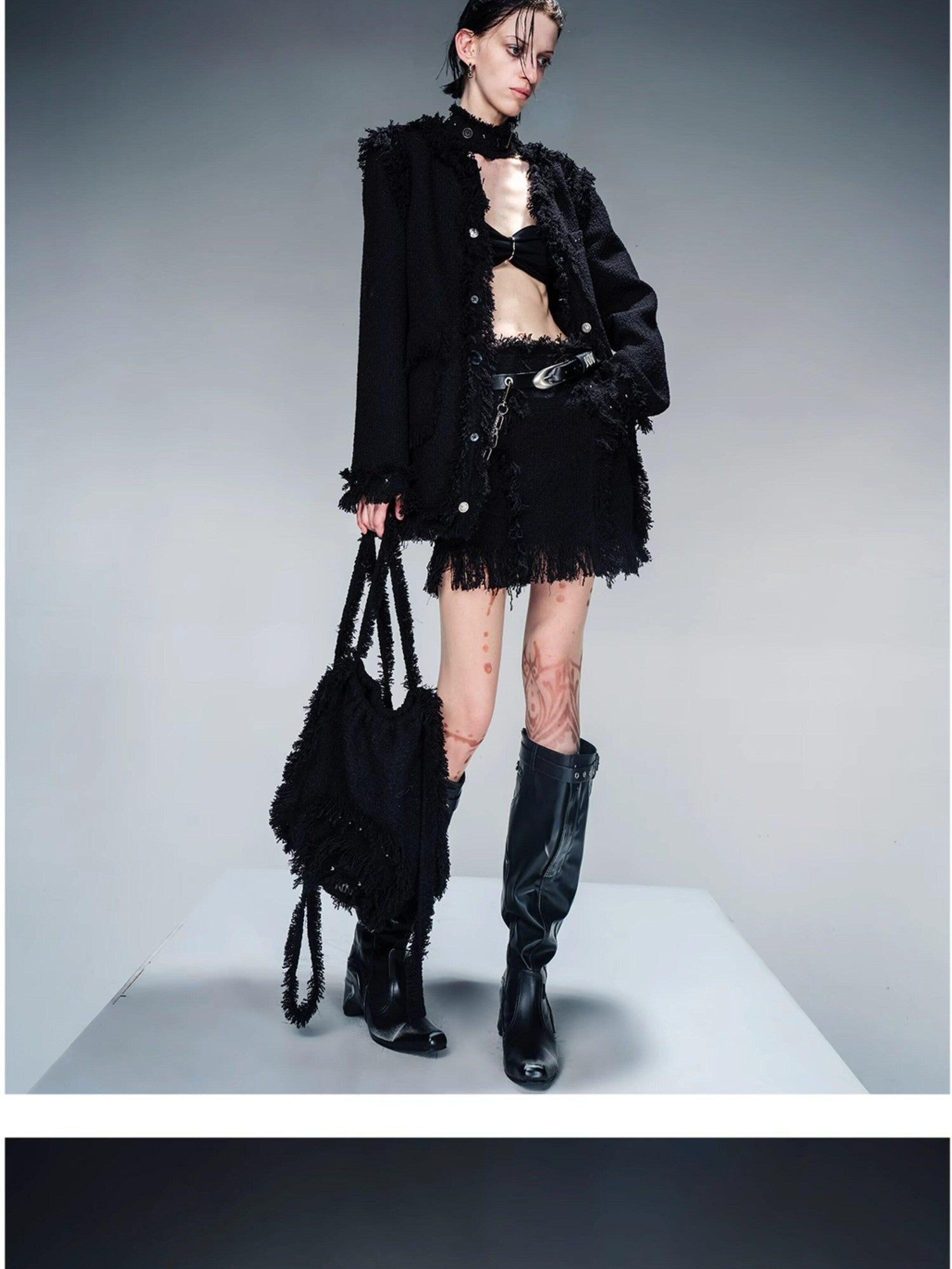 NORTH NODE Elegant Structured V-neck Button Long Sleeve Women&