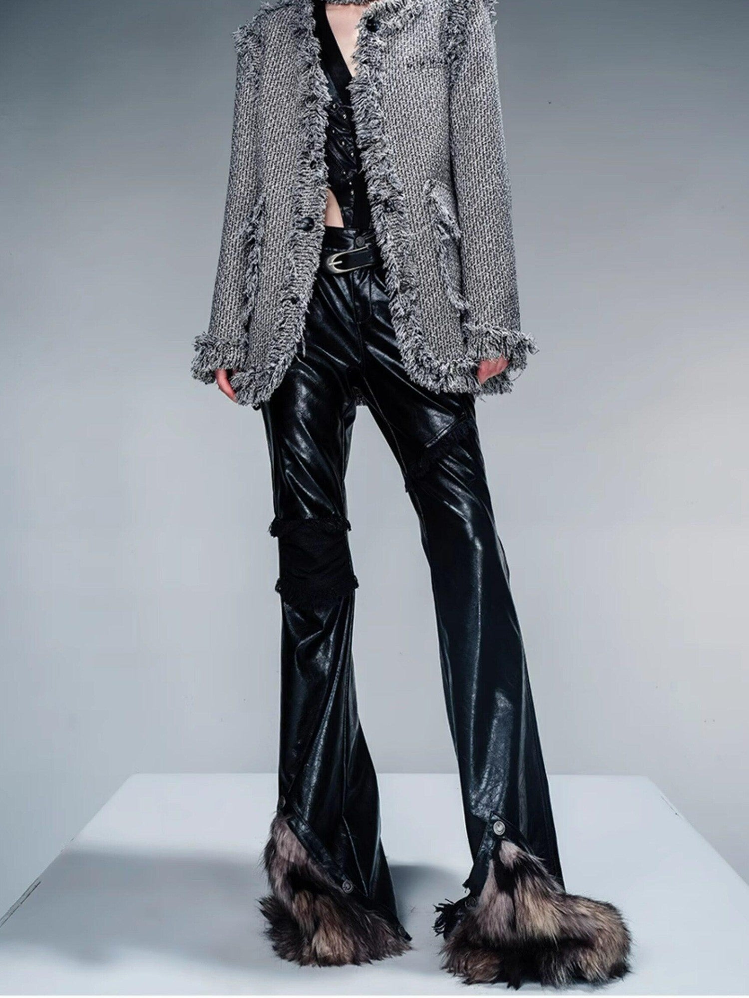 NORTH NODE Elegant Structured V-neck Button Long Sleeve Women&