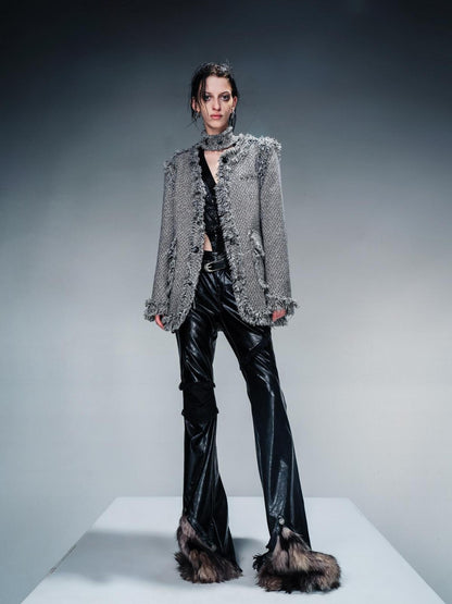 NORTH NODE Elegant Structured V-neck Button Long Sleeve Women&