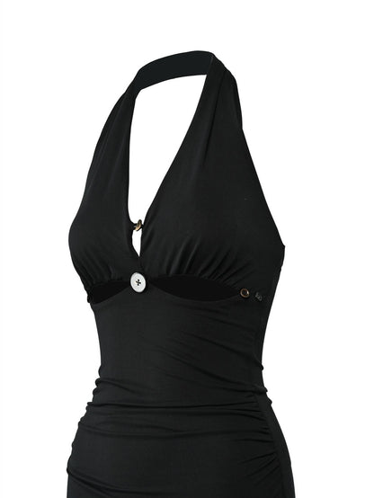 NORTH NODE Eye Hollow Cutout Halter Neck Slim Fit Women&