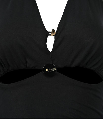 NORTH NODE Eye Hollow Cutout Halter Neck Slim Fit Women&