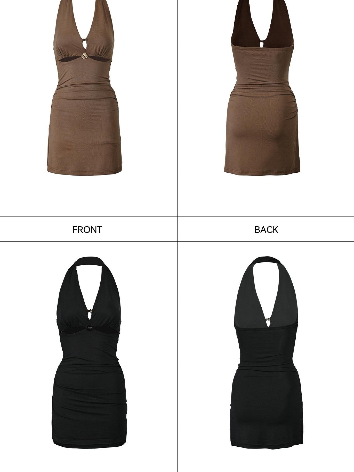 NORTH NODE Eye Hollow Cutout Halter Neck Slim Fit Women&
