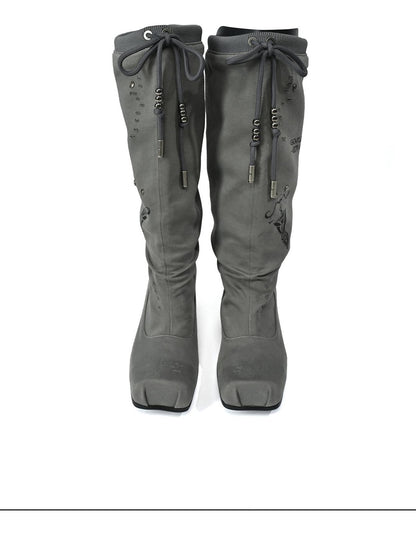 NORTH NODE Fashion Lace Up Fabric Pu Women&
