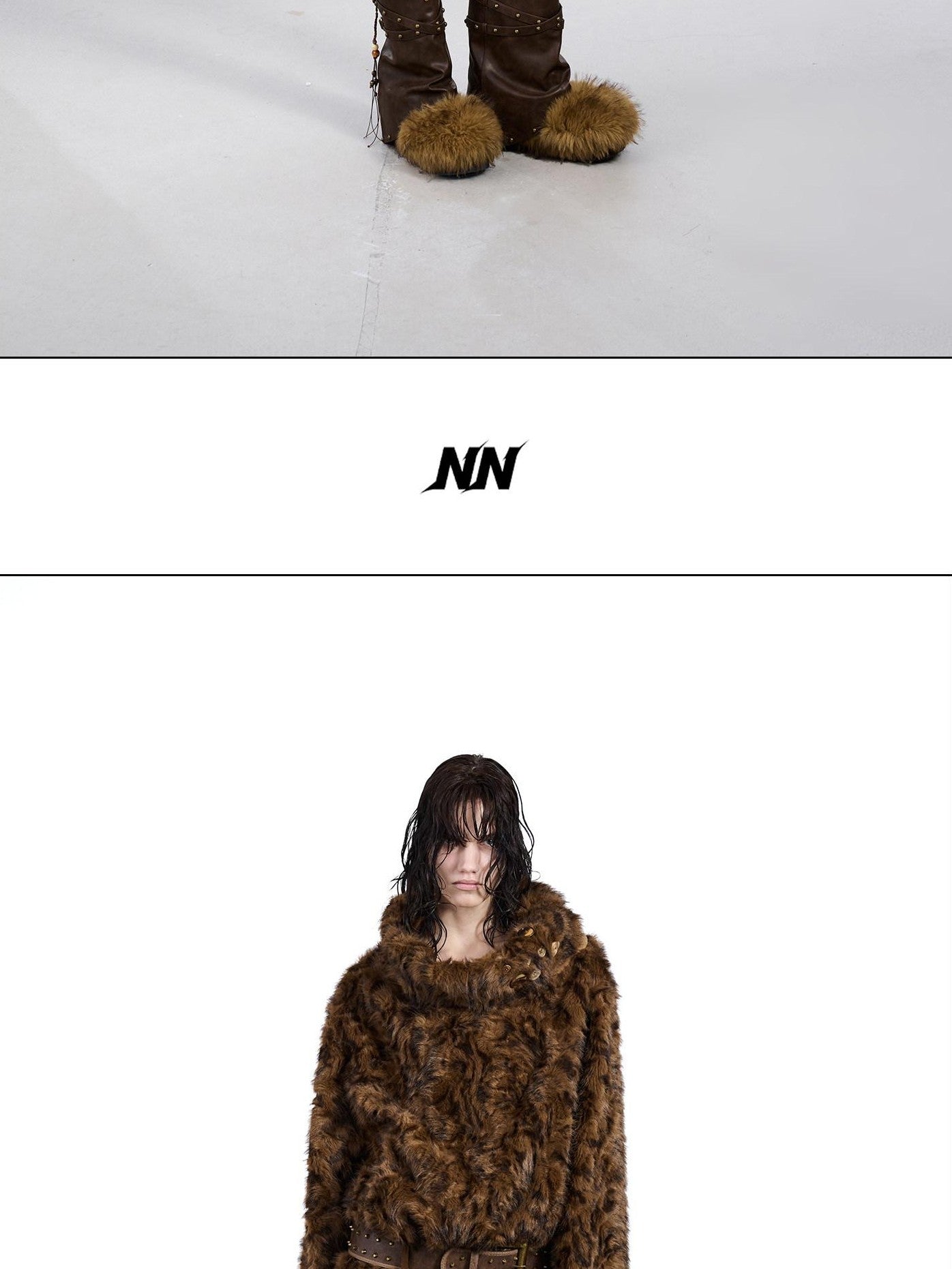 NORTH NODE Faux Fur Lapel Cropped Loose Women&
