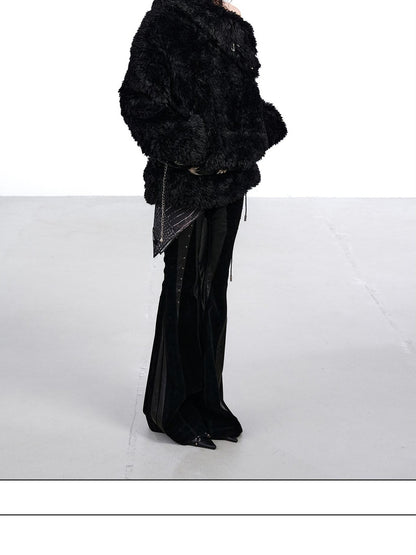 NORTH NODE Faux Fur Lapel Cropped Loose Women&