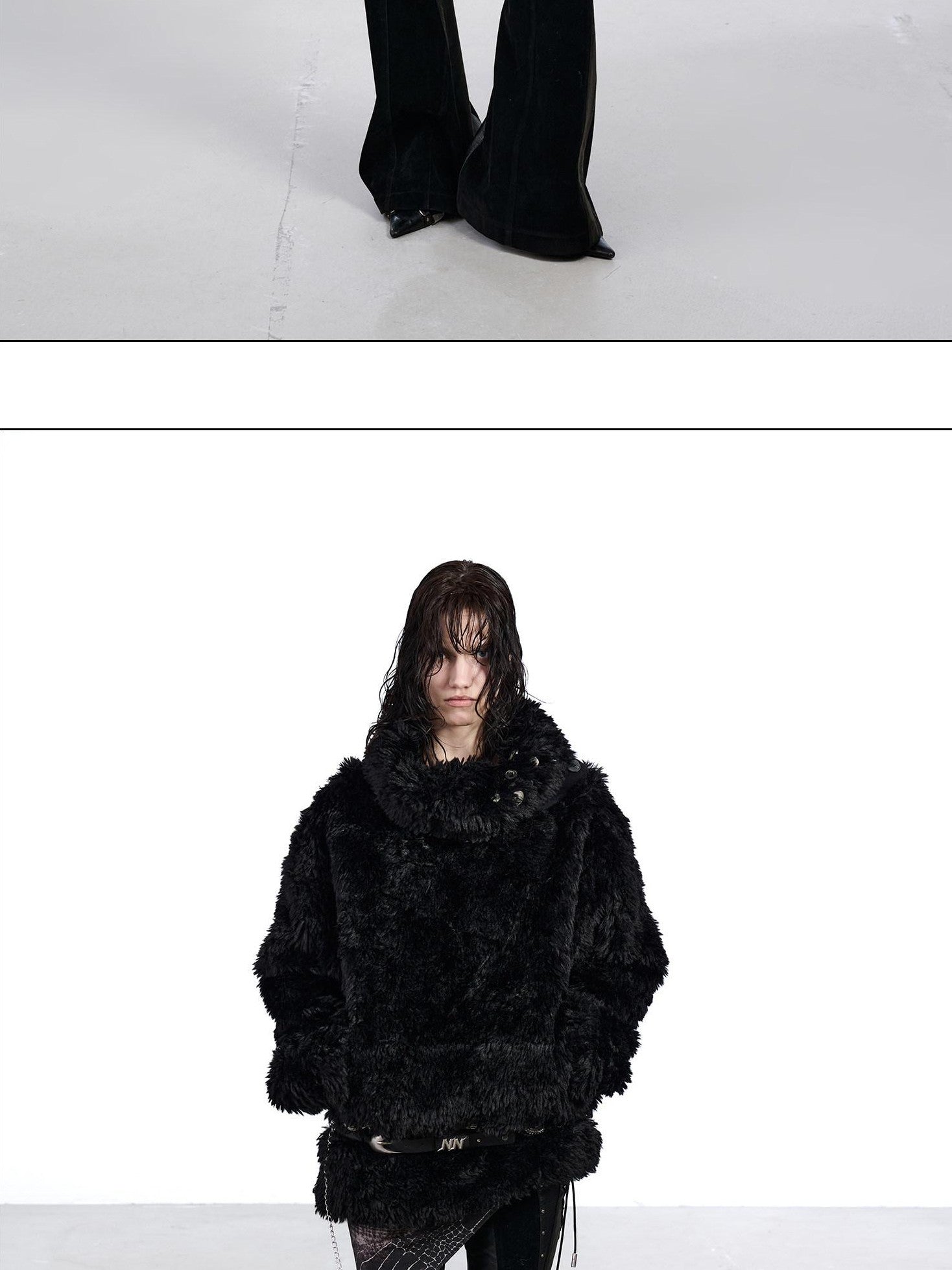 NORTH NODE Faux Fur Lapel Cropped Loose Women&