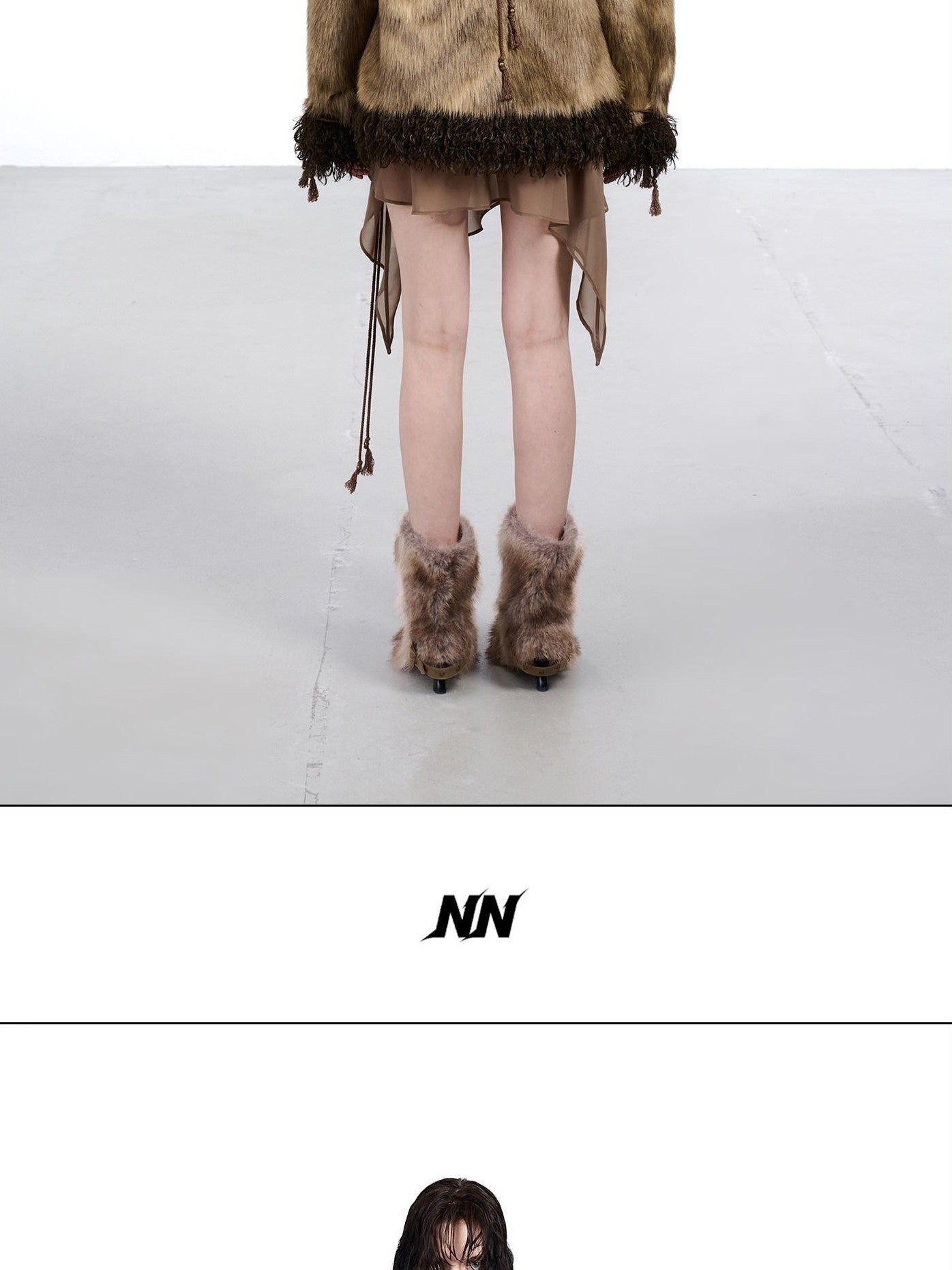 NORTH NODE Faux Fur Patchwork Handmade Buttons Lapel Women&