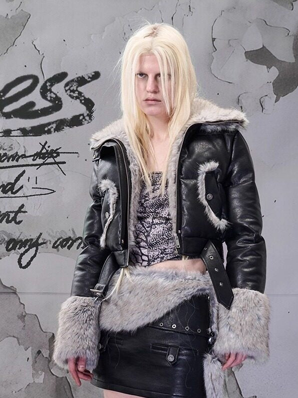 NORTH_NODE_Faux_Fur_Patchwork_Quilted_Zipper_Collar_Women&