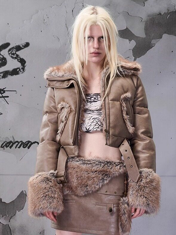 NORTH_NODE_Faux_Fur_Patchwork_Quilted_Zipper_Collar_Women&