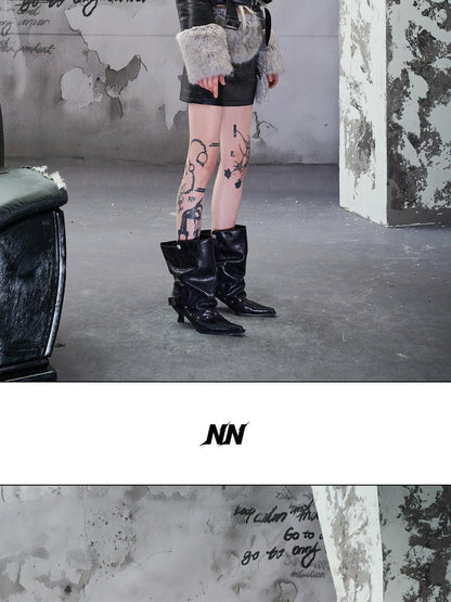 NORTH NODE Faux Fur Patchwork Quilted Zipper Collar Women&