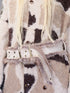NORTH NODE Faux Fur Patchwork Snake Print Wide Women&