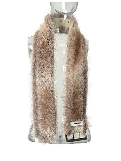 NORTH NODE Faux Fur Patchwork Snake Print Wide Women&