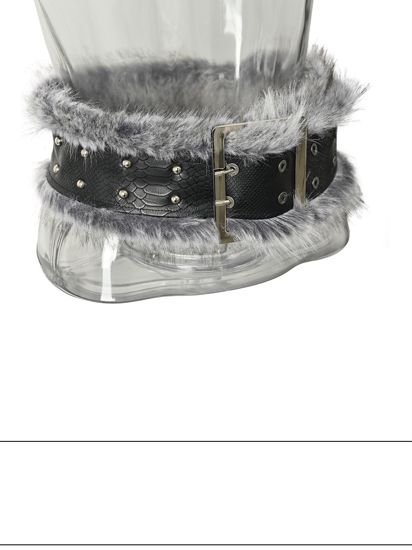 NORTH NODE Faux Fur Patchwork Snake Print Wide Women&