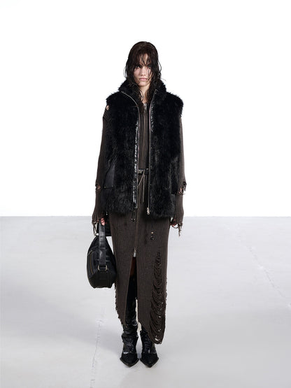 NORTH_NODE_Faux_Fur_Patchwork_Stand_Collar_Zip_Women&
