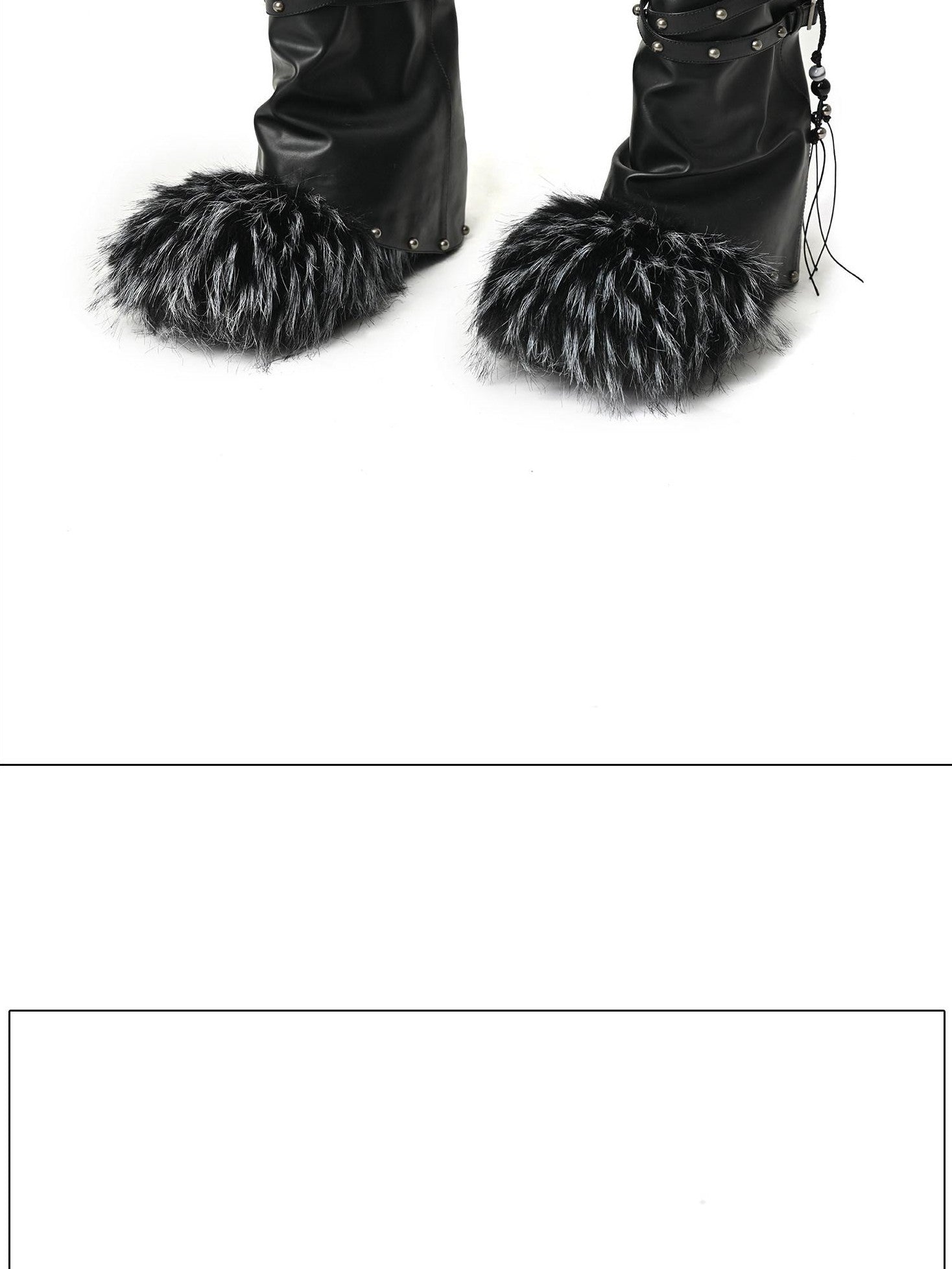 NORTH NODE Faux Fur Patchwork Studded Beaded Round Toe Women&