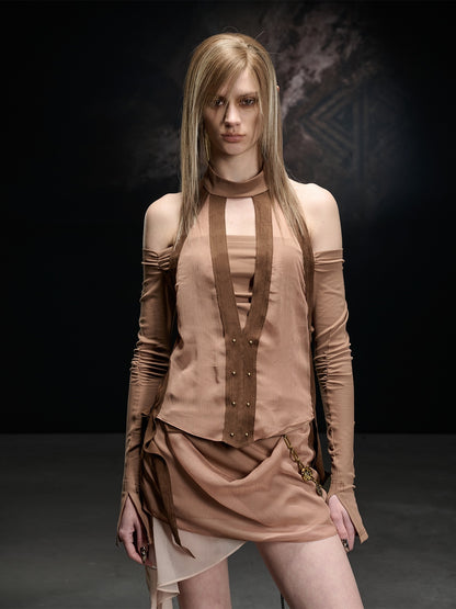 NORTH_NODE_Faux_Suede_Chiffon_Spliced_Off_Shoulder_Women&