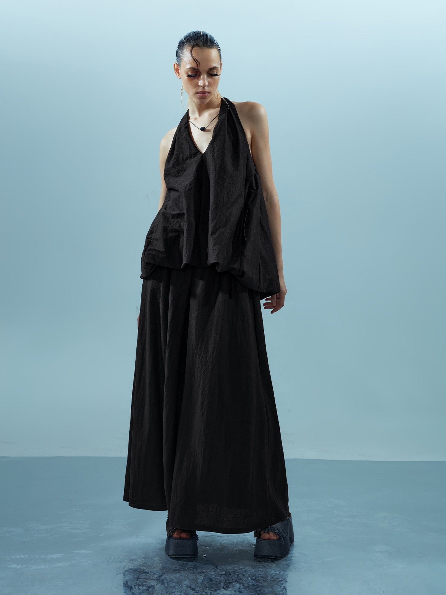 NORTH NODE Faux Two Piece V-neck Figure Flattering Women&