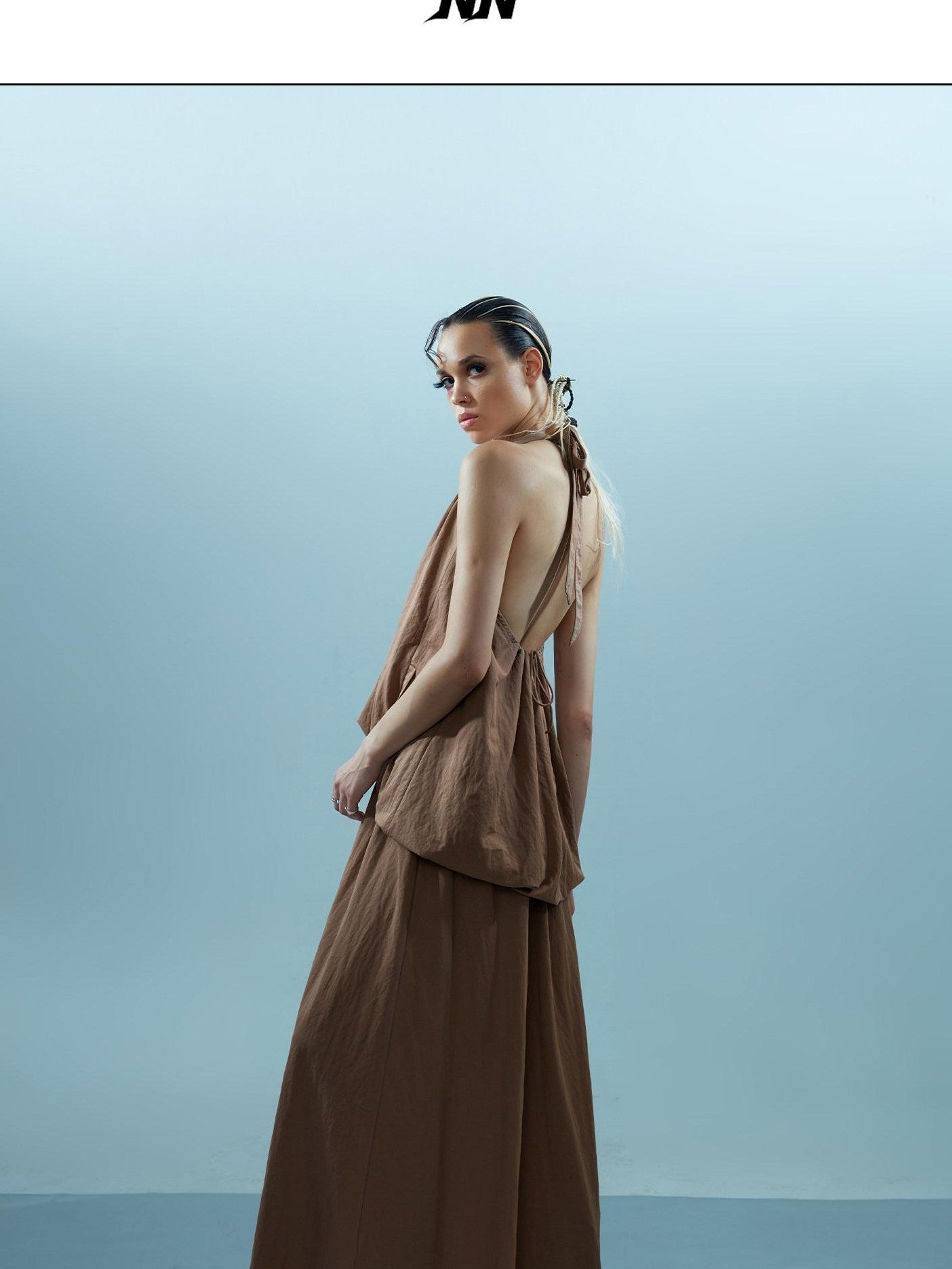 NORTH NODE Faux Two Piece V-neck Figure Flattering Women&