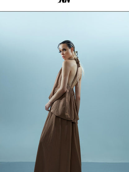 NORTH NODE Faux Two Piece V-neck Figure Flattering Women&