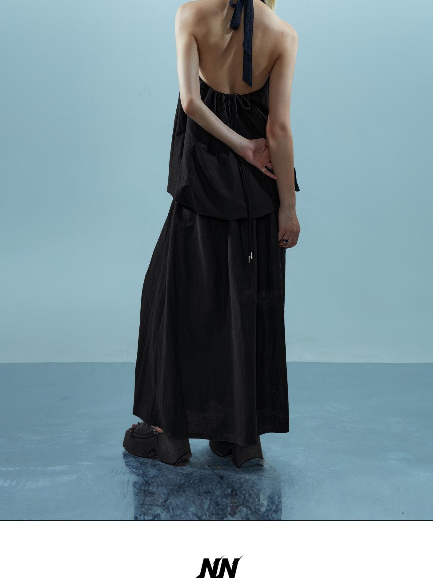 NORTH NODE Faux Two Piece V-neck Figure Flattering Women&