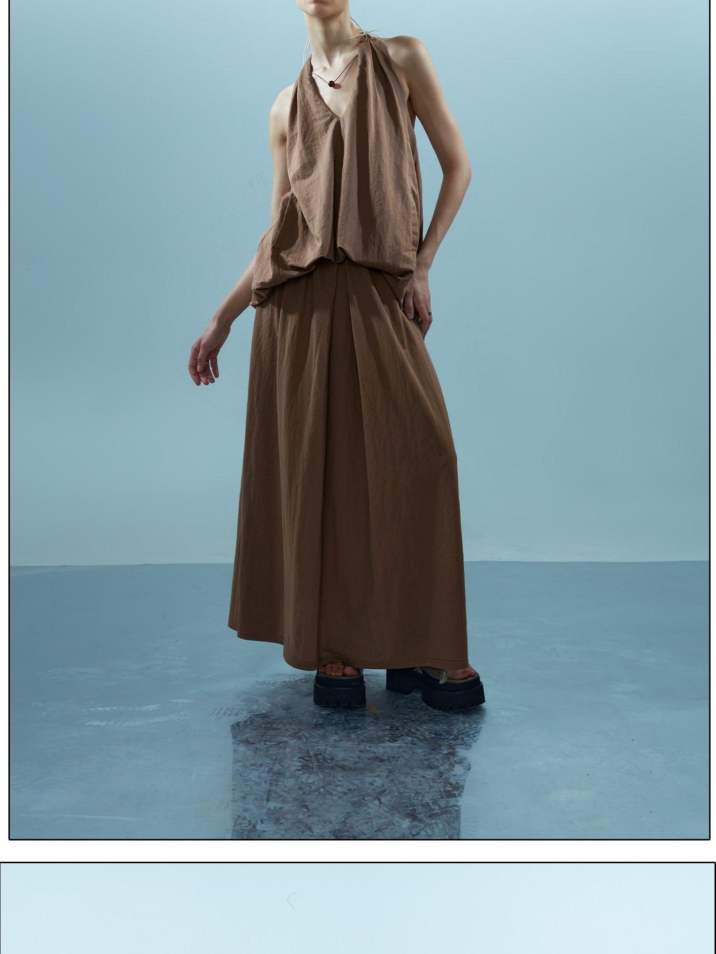 NORTH NODE Faux Two Piece V-neck Figure Flattering Women&