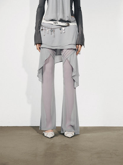 NORTH_NODE_Figure_Slimming_Draped_Ruffle_Hem_Micro_Flare_Women&