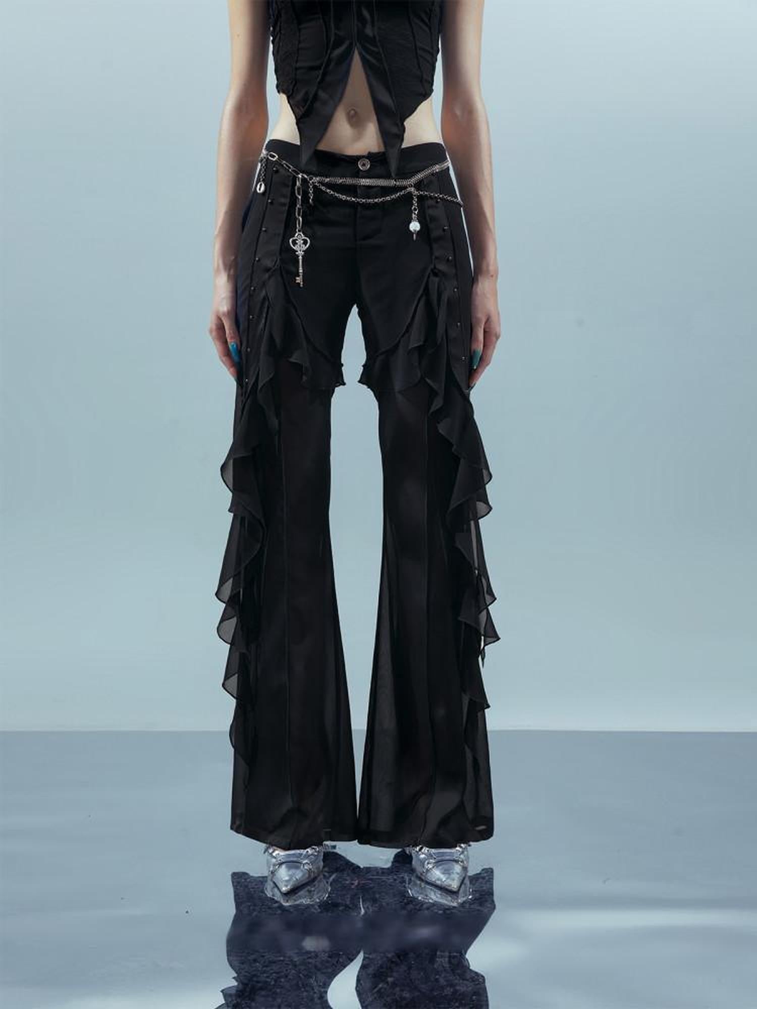 NORTH NODE Flowy Patchwork Studded Chiffon Women&