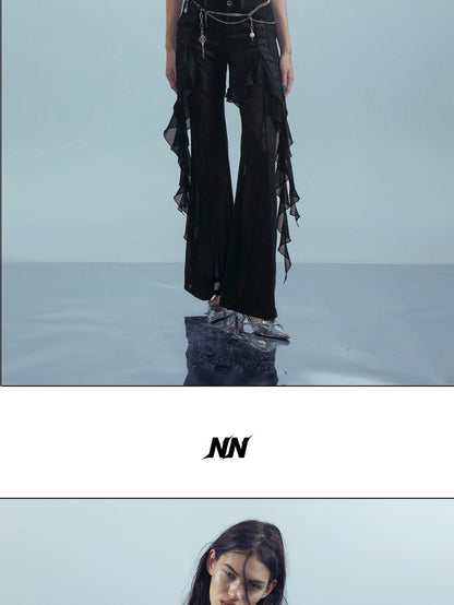 NORTH NODE Flowy Patchwork Studded Chiffon Women&