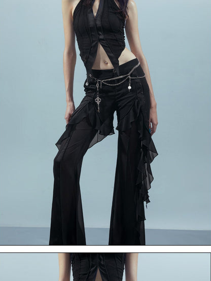 NORTH NODE Flowy Patchwork Studded Chiffon Women&