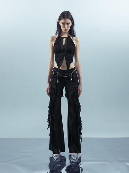 NORTH NODE Flowy Patchwork Studded Chiffon Women&