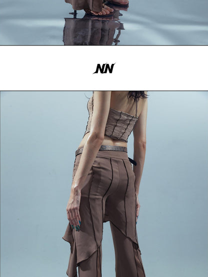 NORTH NODE Flowy Patchwork Studded Chiffon Women&