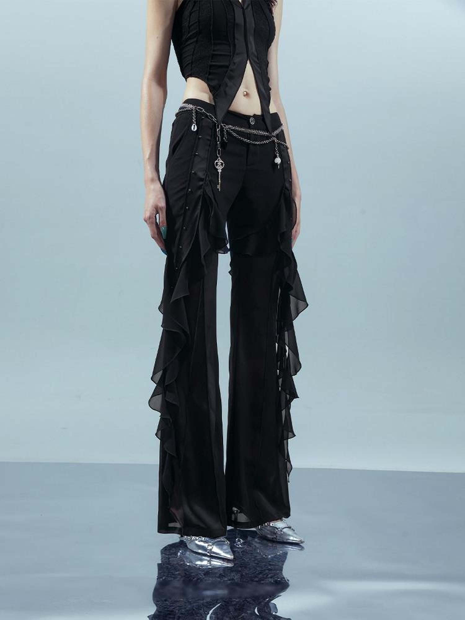 NORTH NODE Flowy Patchwork Studded Chiffon Women&