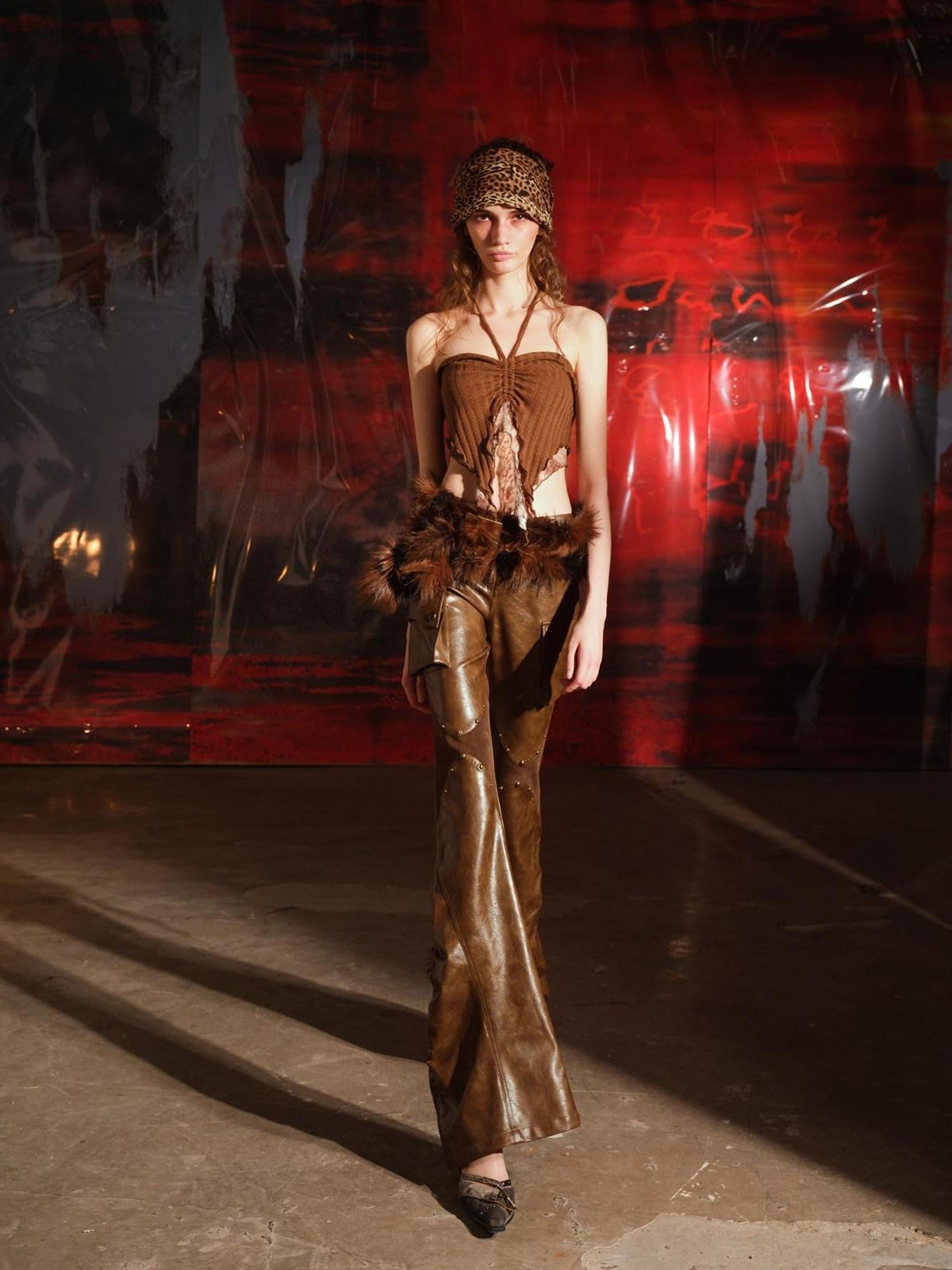 NORTH NODE Fluffy Faux Fur Corset Single Loop Women&