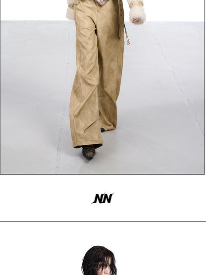 NORTH NODE Fluffy Spliced Layered Zipper Women&