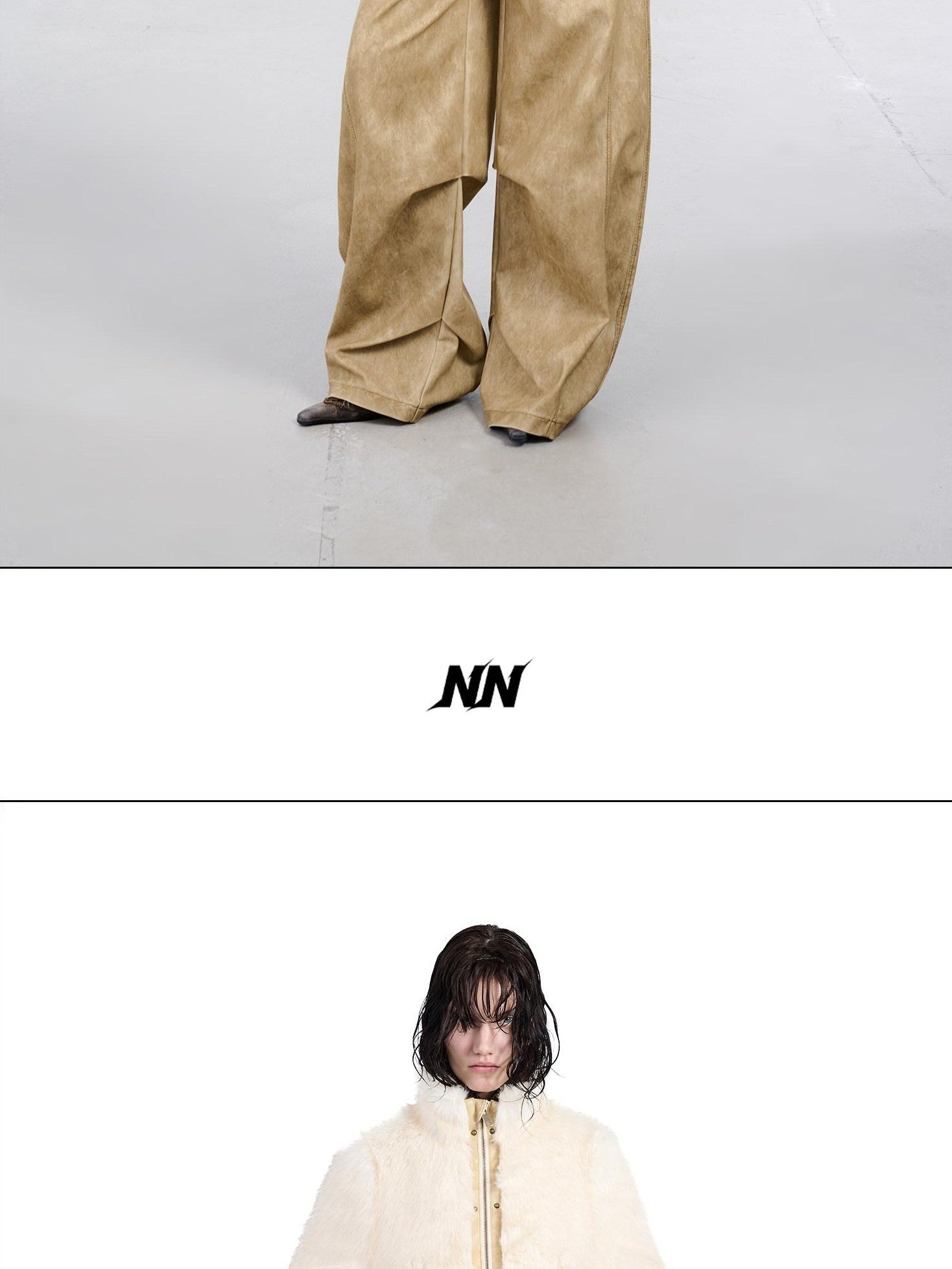 NORTH NODE Fluffy Spliced Layered Zipper Women&