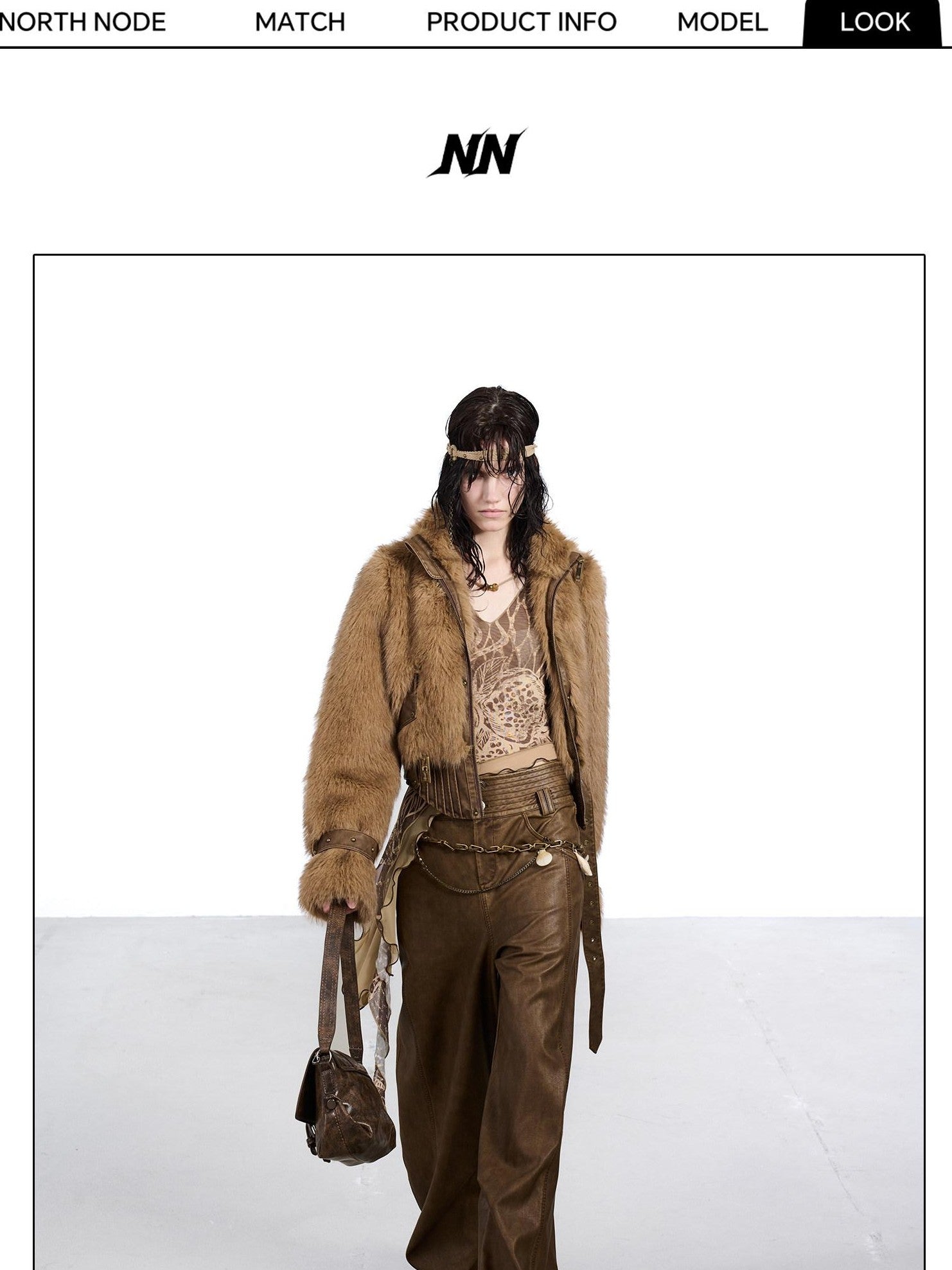 NORTH NODE Fluffy Spliced Layered Zipper Women&