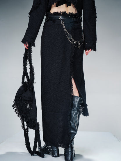 NORTH_NODE_Fringe_Tassel_Boucle_Jacket_And_Skirt_Women&