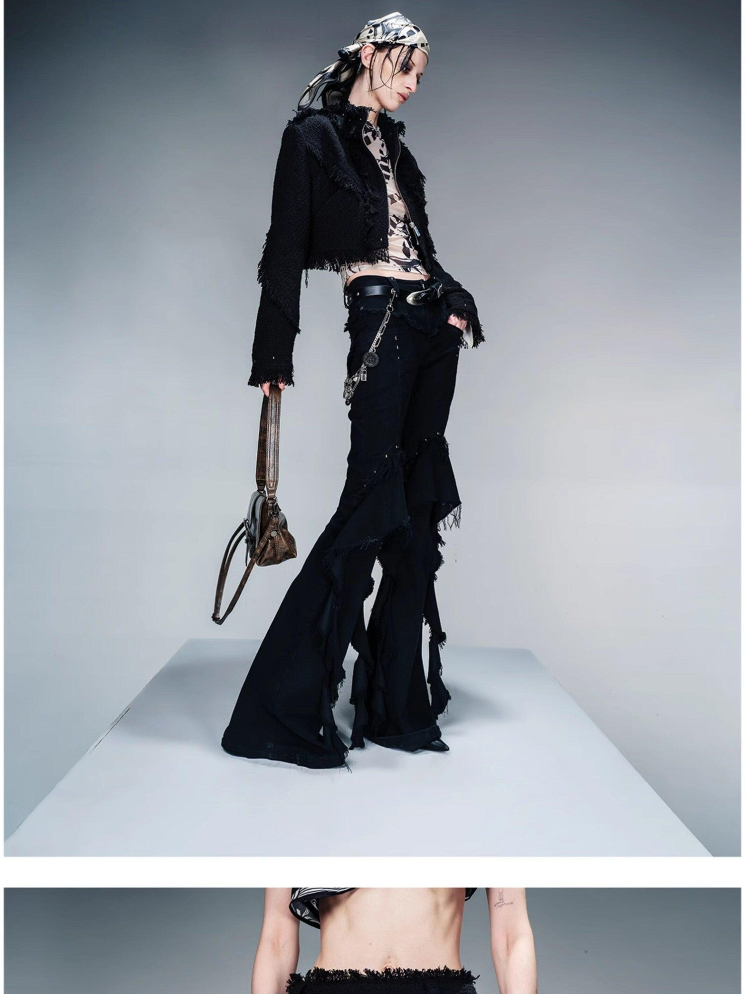 NORTH NODE Fringe Tassel Boucle Jacket And Skirt Women&