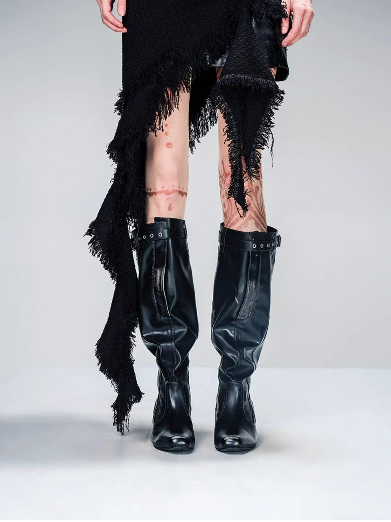 NORTH NODE Fringe Tassel Boucle Jacket And Skirt Women&