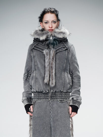 NORTH_NODE_Fur_Collar_Washed_Quilted_Hooded_Women&