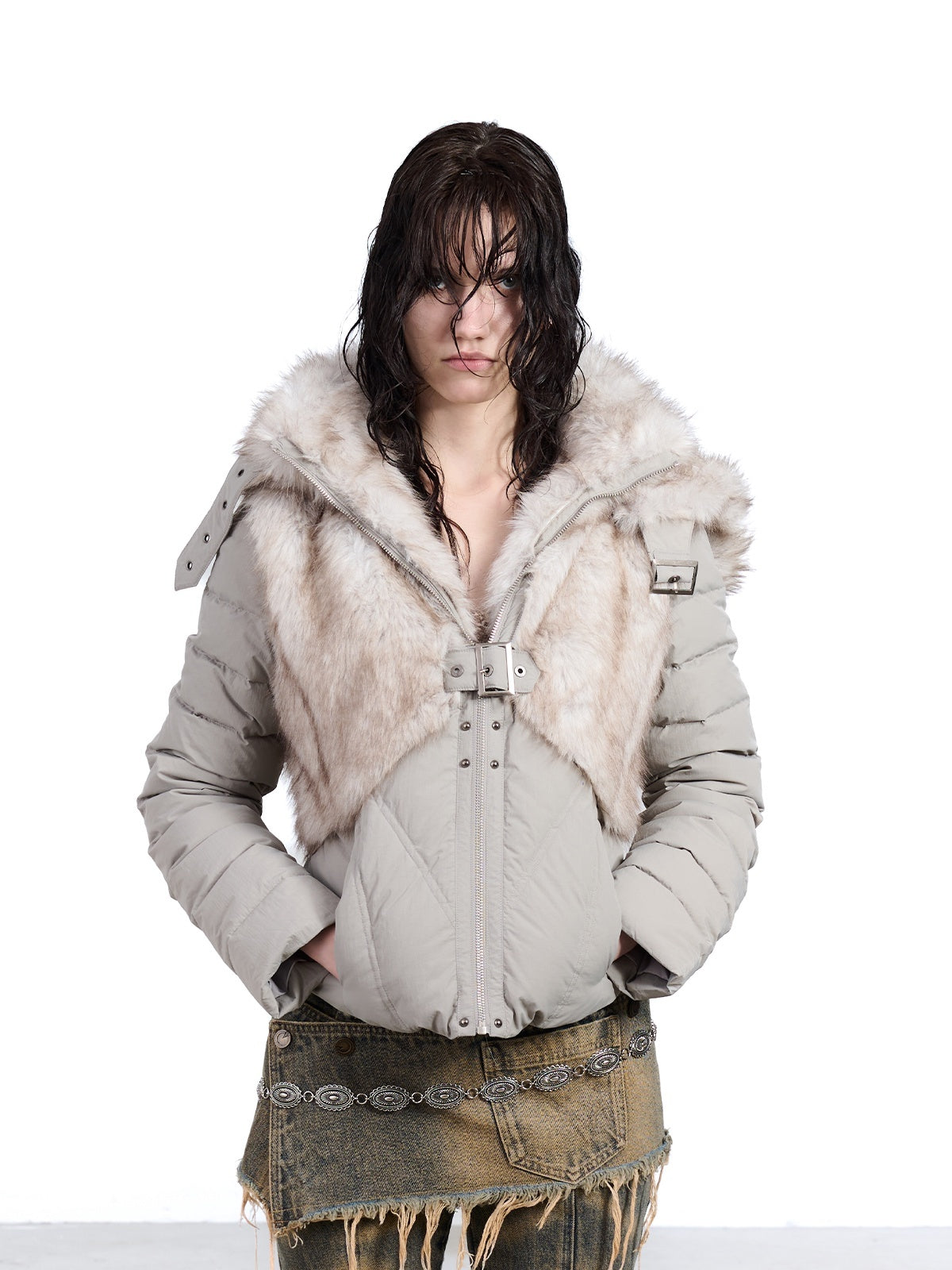 NORTH_NODE_Fur_Splice_Hooded_Faux_Two_Piece_Cropped_Women&