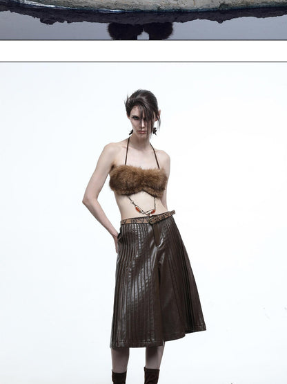 NORTH NODE Fuzzy Chain Beaded Patchwork V-neck Women&