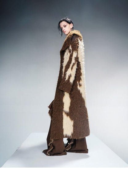 NORTH NODE Fuzzy Longline Open Front Cardigan Women&