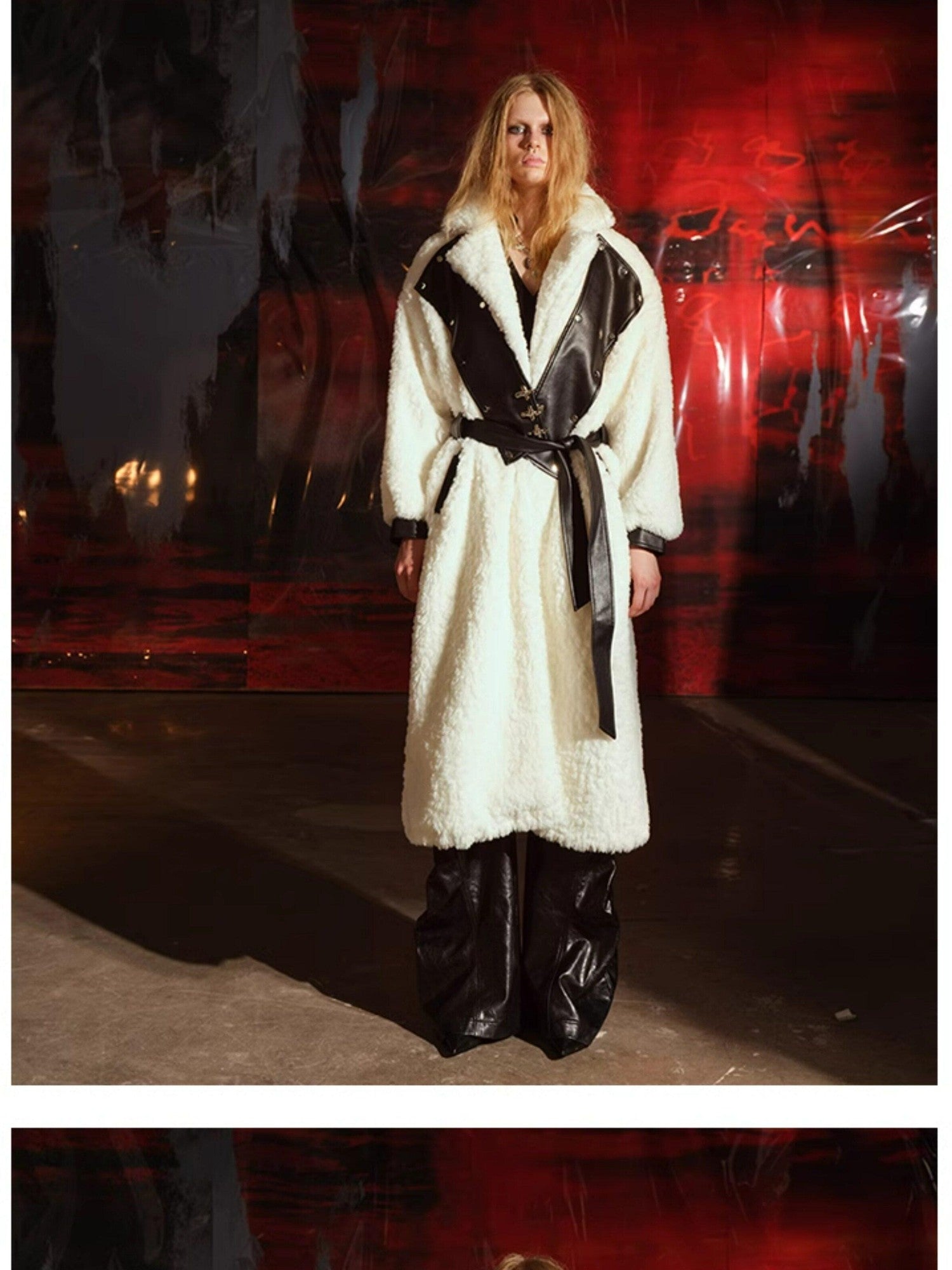 NORTH NODE Fuzzy Pajama Style Blazer Collar Women&