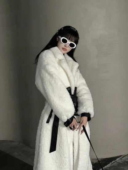 NORTH NODE Fuzzy Pajama Style Blazer Collar Women&