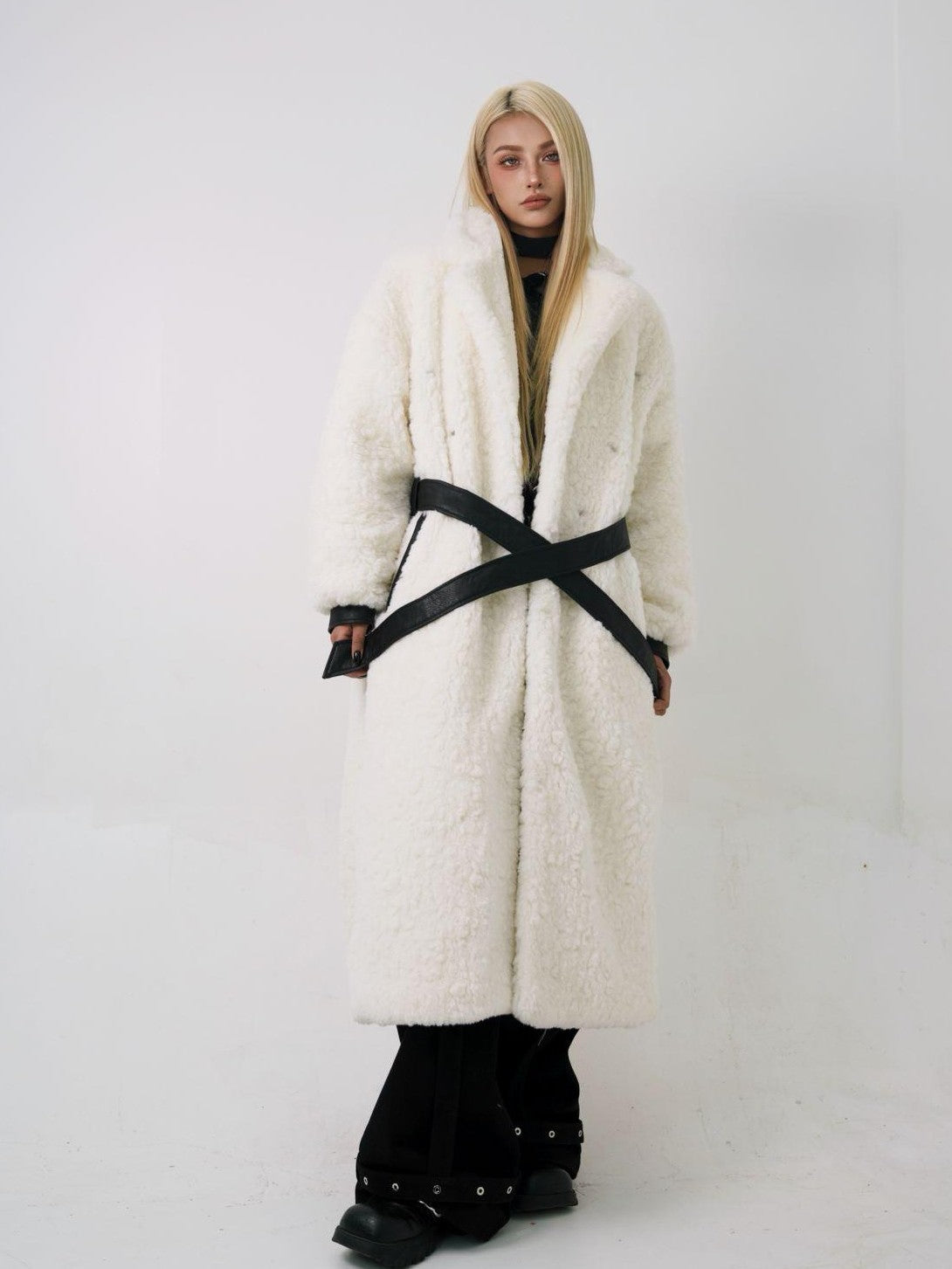 NORTH NODE Fuzzy Pajama Style Blazer Collar Women&