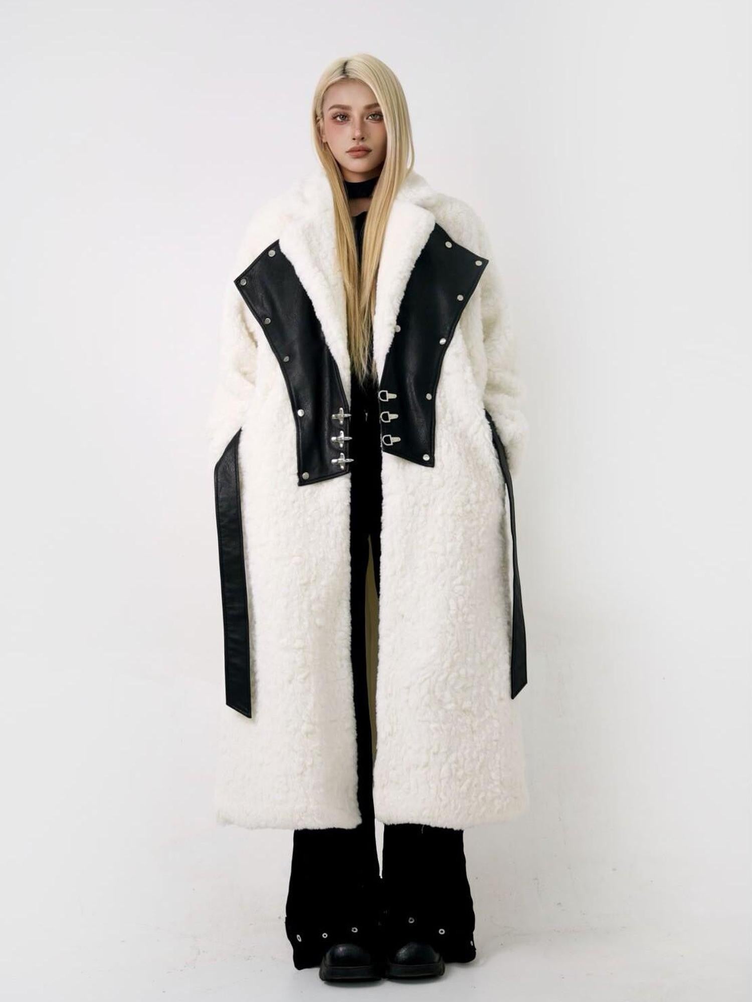 NORTH NODE Fuzzy Pajama Style Blazer Collar Women&