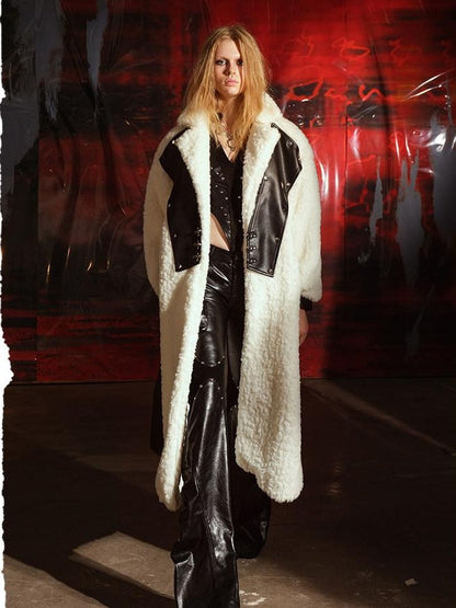 NORTH NODE Fuzzy Pajama Style Blazer Collar Women&