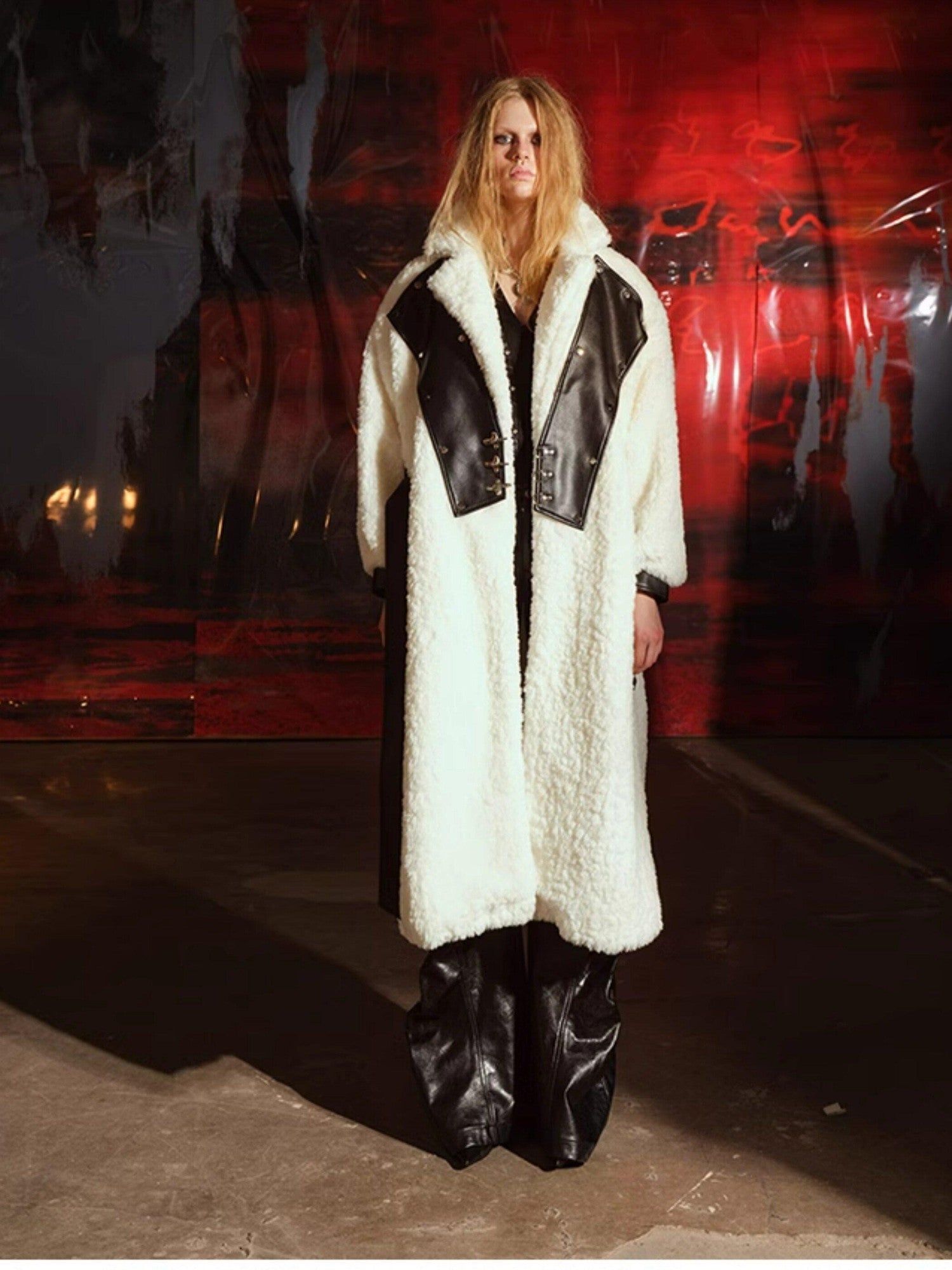 NORTH NODE Fuzzy Pajama Style Blazer Collar Women&